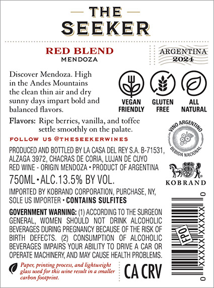 Red Blend 2024 Back Label