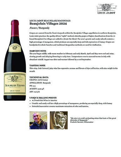 Beaujolais-Villages 2024 Fact Sheet