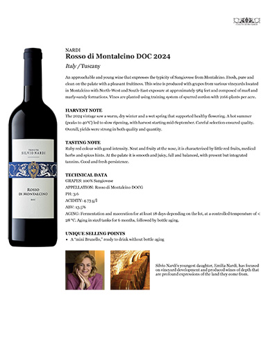 Rosso di Montalcino DOC 2024 Fact Sheet