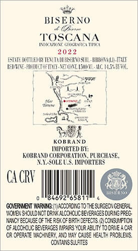 Biserno 2022 Back Label (1.5L)