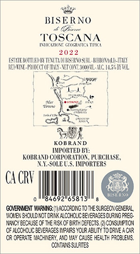 Biserno 2022 Back Label (3L)