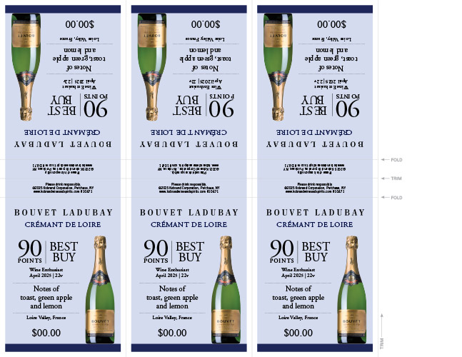 Crémant de Loire 2022 Shelf Talker – 90 Points (Editable PDF)