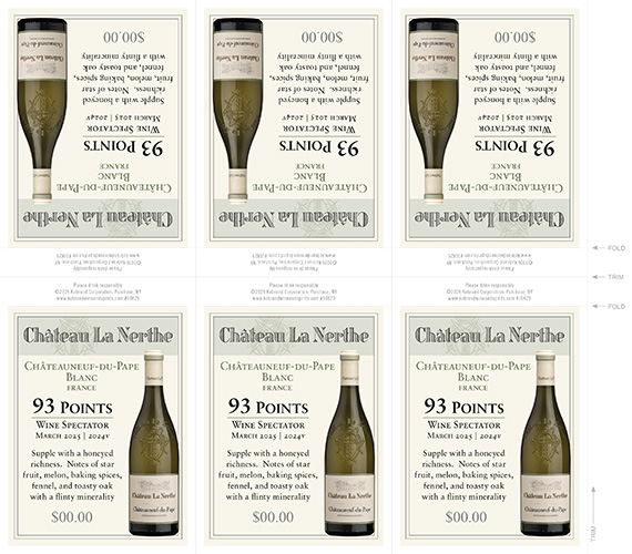 Châteauneuf-du-Pape Blanc 2024 Wine Spectator Shelf Talker (Editable PDF) – 93 Points