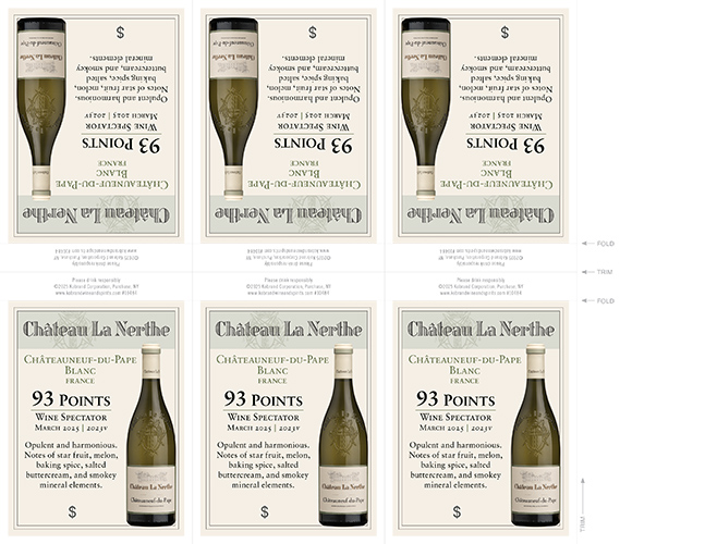 Châteauneuf-du-Pape Blanc 2023 Shelf Talker 6-Up (Editable PDF)