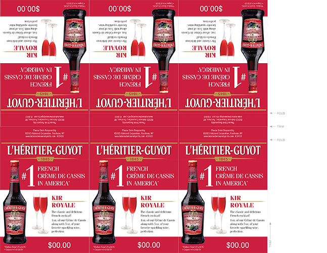 #1 French Crème de Cassis in America Shelf Talker (Editable PDF)