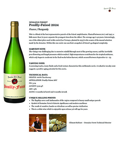 Pouilly-Fuissé 2024 Fact Sheet