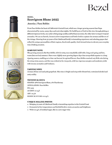 Sauvignon Blanc 2025 Fact Sheet