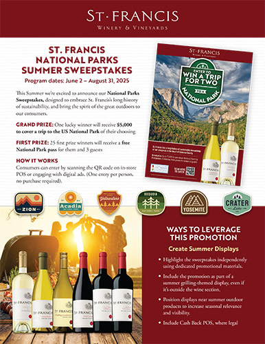 St. Francis National Parks Summer Sweepstakes Sell Sheet
