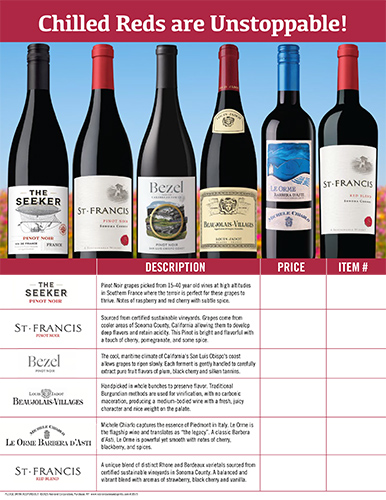 Multi-Brand Chilled Red Wine Sell Sheet (Editable PDF)
