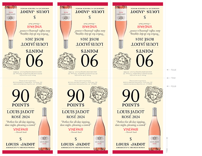Rosé 2024 Vinepair Shelf Talker – 90 Points (Editable PDF)