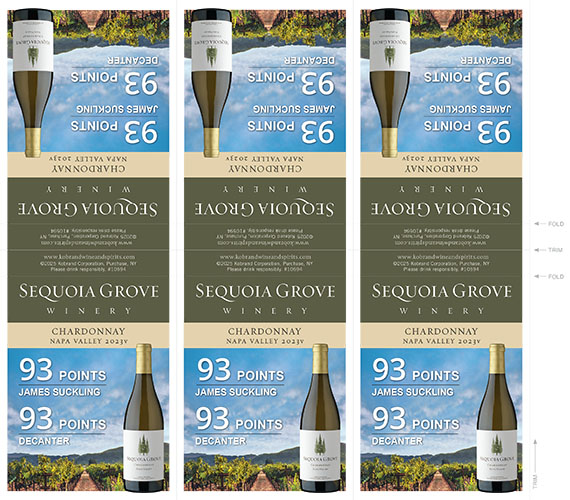 Napa Valley Chardonnay 2023 James Suckling Shelf Talker – 93 Points