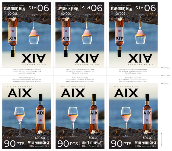 AIX Rosé 2024 Wine Enthusiast Shelf Talker – 90 Points  (Editable PDF)