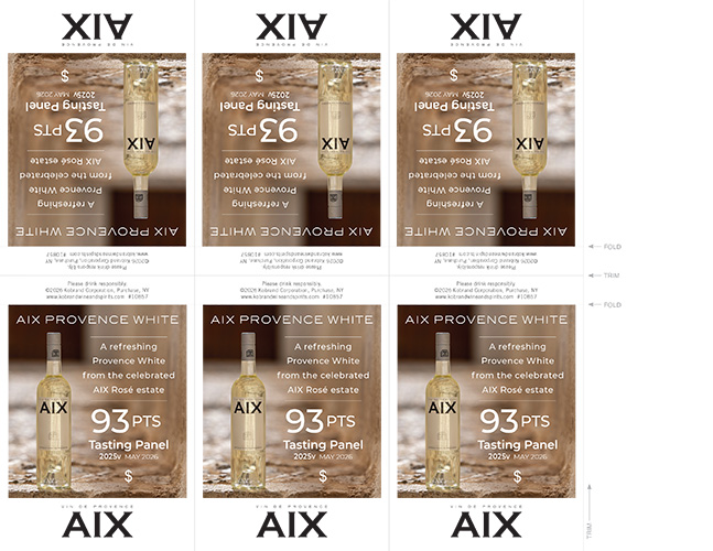 AIX Provence White 2025 Tasting Panel Shelf Talker – 93 Points (Editable PDF)