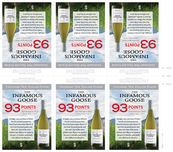 Infamous Goose 2024 Tasting Panel Shelf Talker (Editable PDF) – 93 Points
