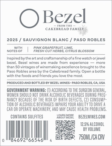 Sauvignon Blanc 2025 Back Label
