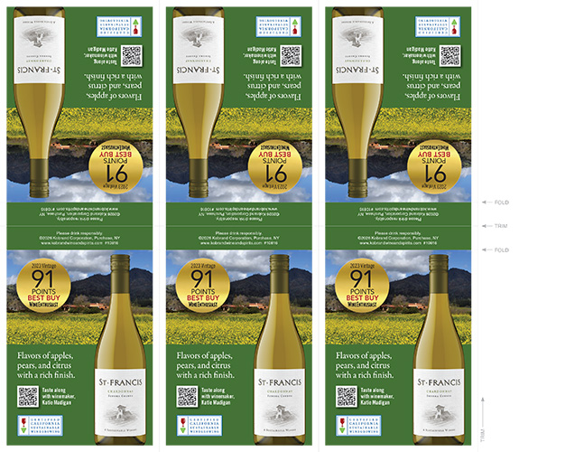 Sonoma County Chardonnay 2023 Wine Enthusiast “Best Buy” Shelf Talker – 91 Points