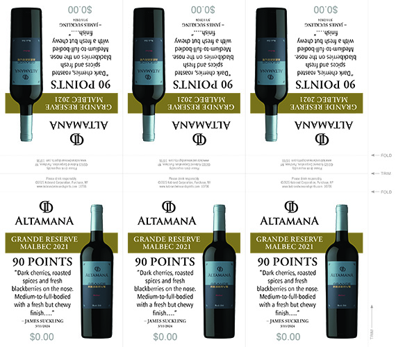 Grande Reserve Malbec 2021 James Suckling Shelf Talker – 90 Points