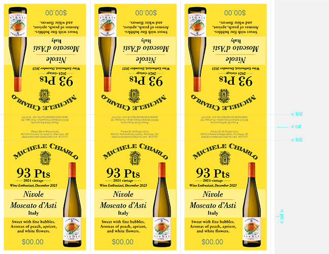 Nivole Moscato d’Asti DOCG 2024 Wine Enthusiast Shelf Talker – 93 Points (Editable PDF)