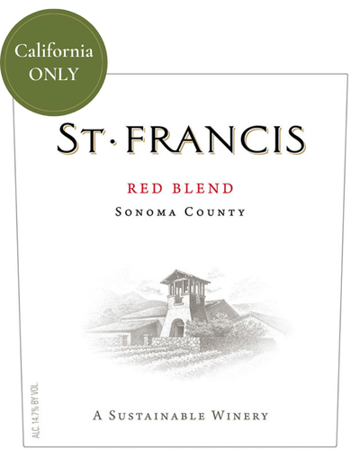 NEW PACKAGING (CA ONLY!) Sonoma County Red Blend 2023 Front Label