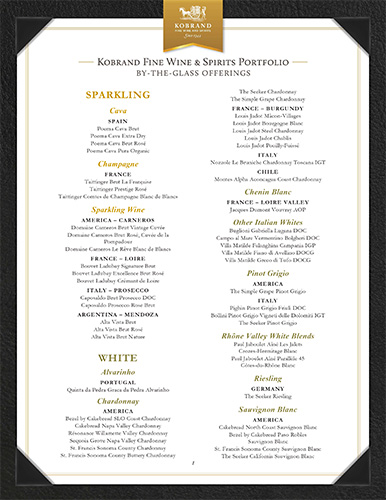 Kobrand Full Portfolio Wine List – Pour (By-The-Glass)