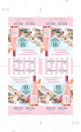 Maison Saleya Rosé 2024 Tasting Panel Folding Table Tent – 91 Points (Editable PDF)
