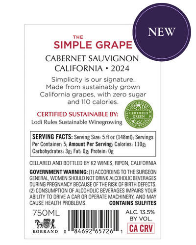 Cabernet Sauvignon 2024 Back Label – NEW
