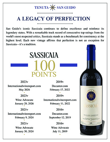 Sassicaia Legacy of Perfection Sell Sheet – 100+ Point Scores