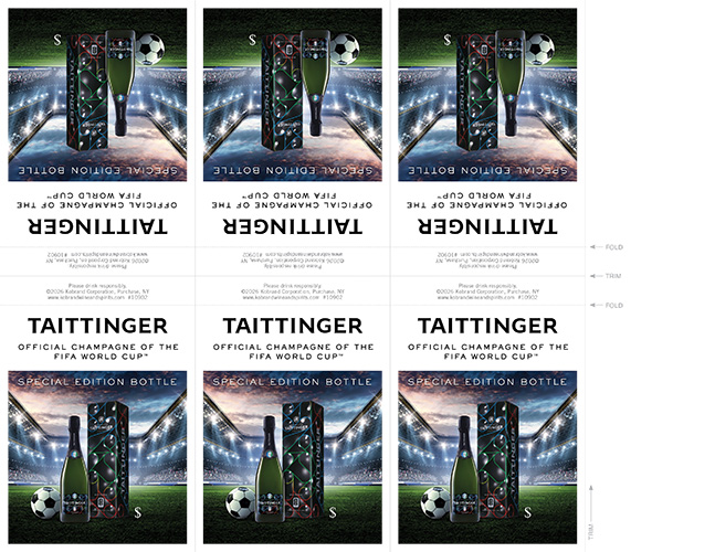 Champagne Taittinger FIFA World Cup Special Edition Bottle Shelf Talker (Editable PDF)