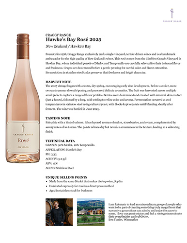 Hawke’s Bay Rosé 2025 Fact Sheet