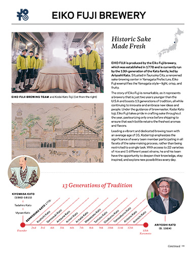 Eiko Fuji Brewery Sell Sheet