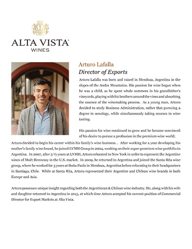 Arturo Lafalla, Director of Exports