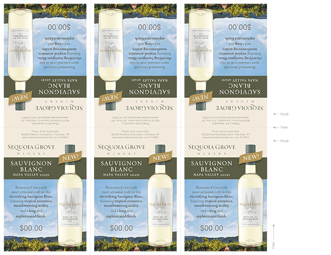 Napa Valley Sauvignon Blanc 2025 6-Up Shelf Talker (Editable PDF)