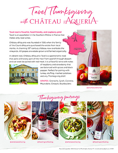 Tavel Thanksgiving Sell Sheet