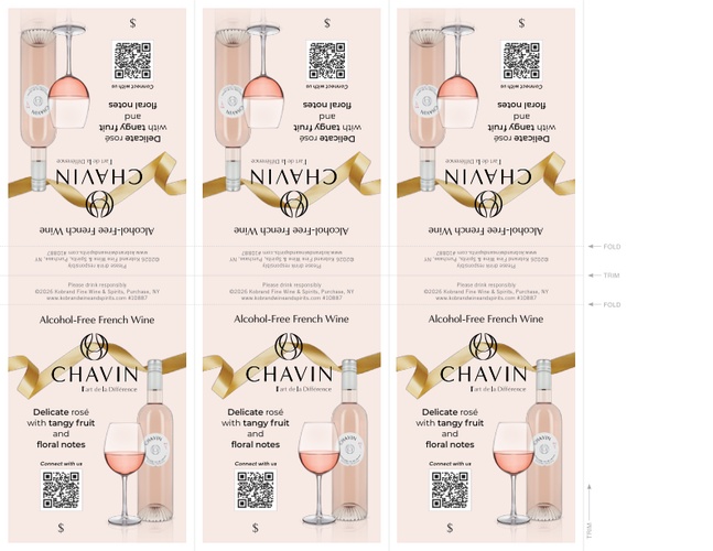 Pierre Chavin Zero Rosé 6-Up Shelf Talker
