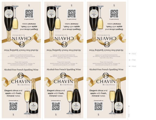 Pierre Chavin Zero Signature Sparkling Chardonnay 6-Up Shelf Talker