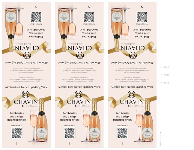 Pierre Chavin Zero Signature Sparkling Rosé 6-Up Shelf Talker